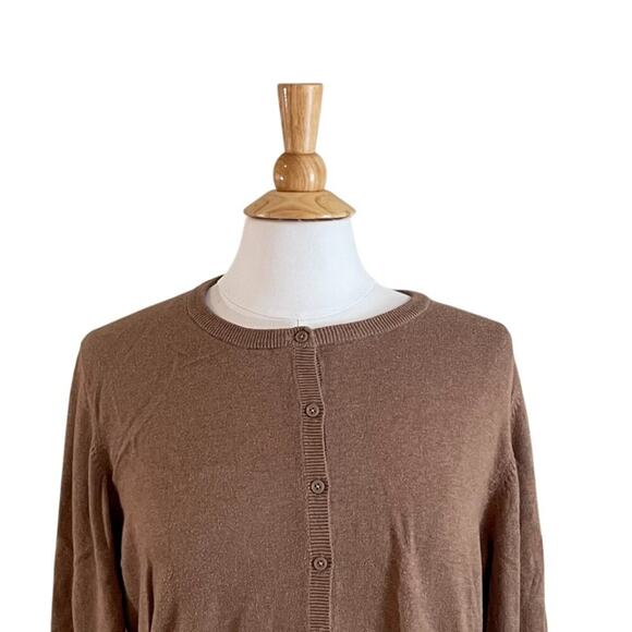 Old Navy Basic/Classic Cotton Blend Camel/Neutral/Tan Crew Neck Cardigan, XL - Picture 2 of 13